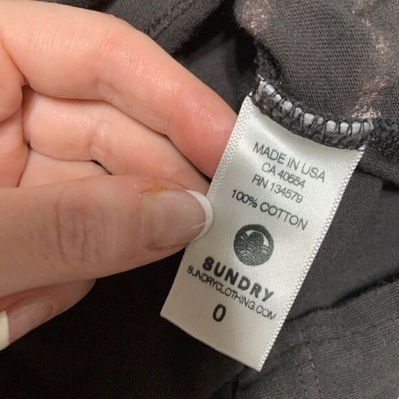 sundry womens gray white Crew Neck striped tank top 0 xs - Picture 4 of 4